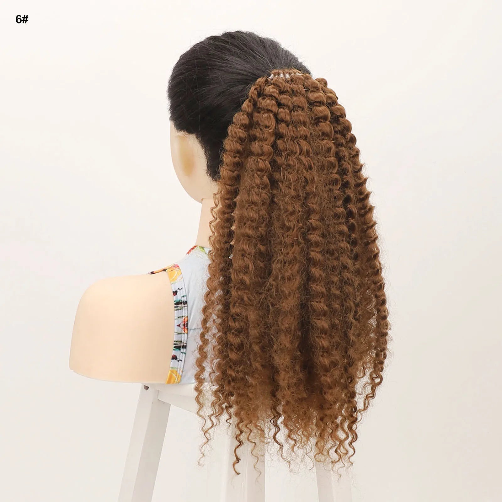 Jeedou Ponytails Loose Deep Curly Hair Ring Design Afro Fluffy Texture Synthetic Ponytail Extension for Women Daily Use