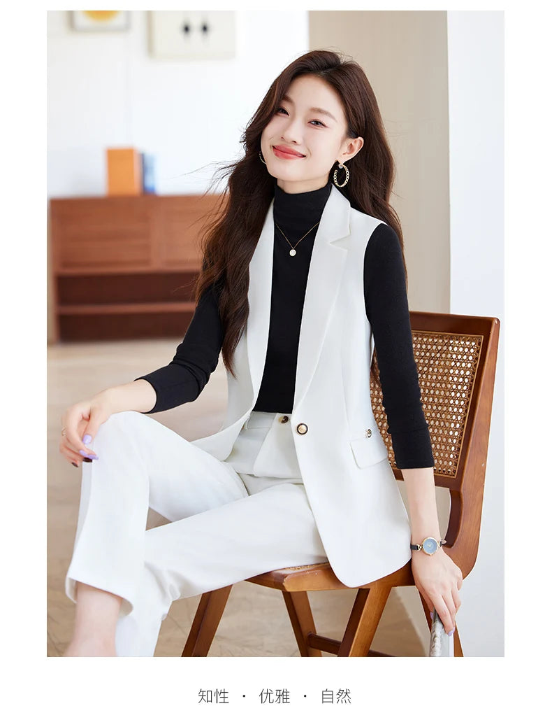 Women Pants Sets Off Shoulder Sleeveless Vest Top Female Pencil Pants Women 2 Piece Set Outfit Elegant Women's Pants Suit