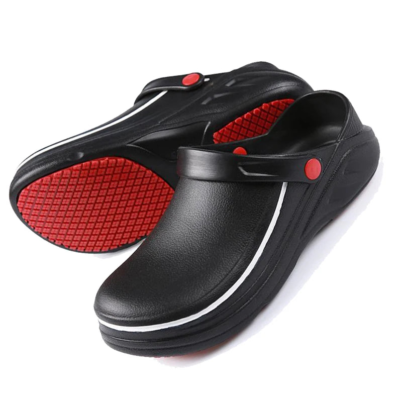 Zuecos de cocina unisex, impermeables, antideslizantes, para hombres y mujeres, para chef, hostelería, restaurante, sandalias de seguridad para cocinero