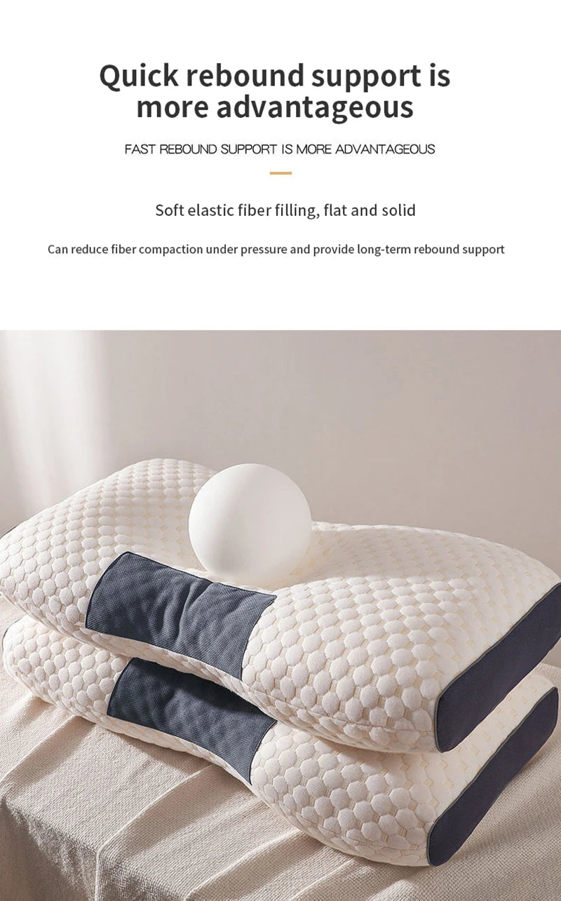 Almohada cervical para el cuello que ayuda a dormir y protege el cuello, almohada de masaje SPA ortopédica para el hogar de fibra de soja para dormir, novedad.
