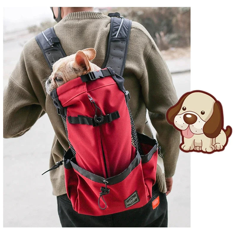 Bolsa transportadora transpirable para perros, mochila portátil para viajes al aire libre, transportadores reflectantes para gatos, accesorios para perros Bulldog Francés