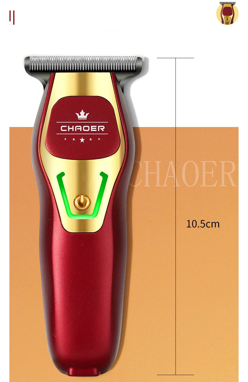 Cortapelos profesional para barbería, afeitadora para hombres, recortador de barba eléctrico, cuchilla en T de 0 mm, cortador de pelo inalámbrico, máquina de cortar el pelo
