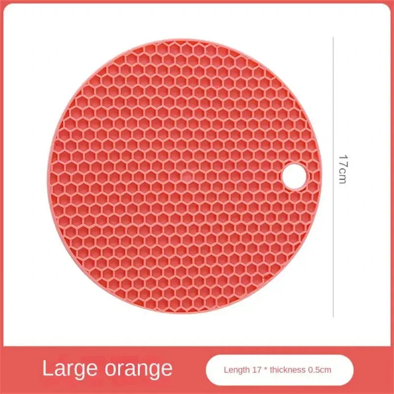 Set de table multifonctionnel en silicone pour la cuisine, dessous de verre rond antidérapant et résistant à la chaleur, manique