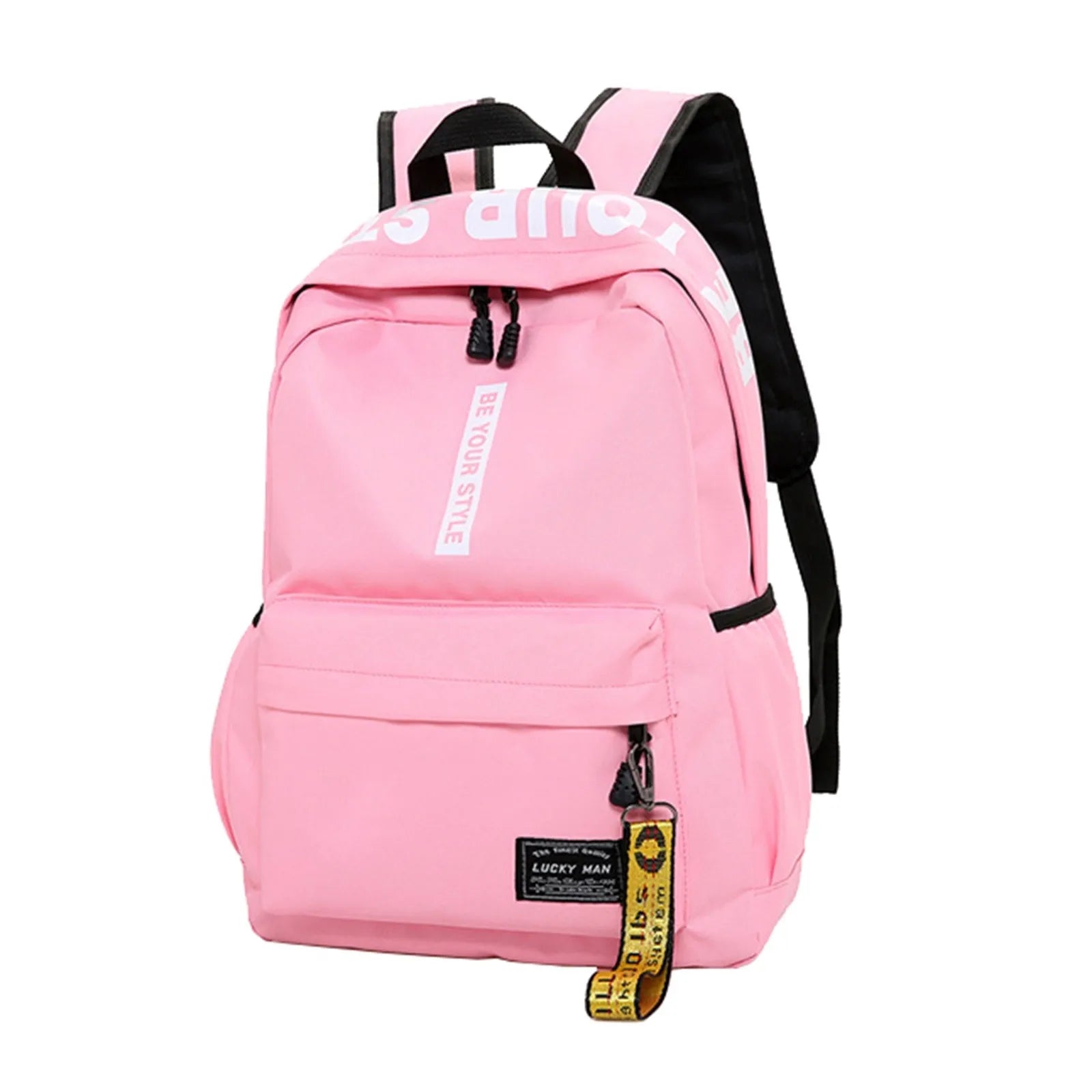 Mochila de estudiante a la moda, ligera, logotipo personalizable, casual, bolso de hombro doble, correa de hombro arqueada, forro de poliéster, Oxford