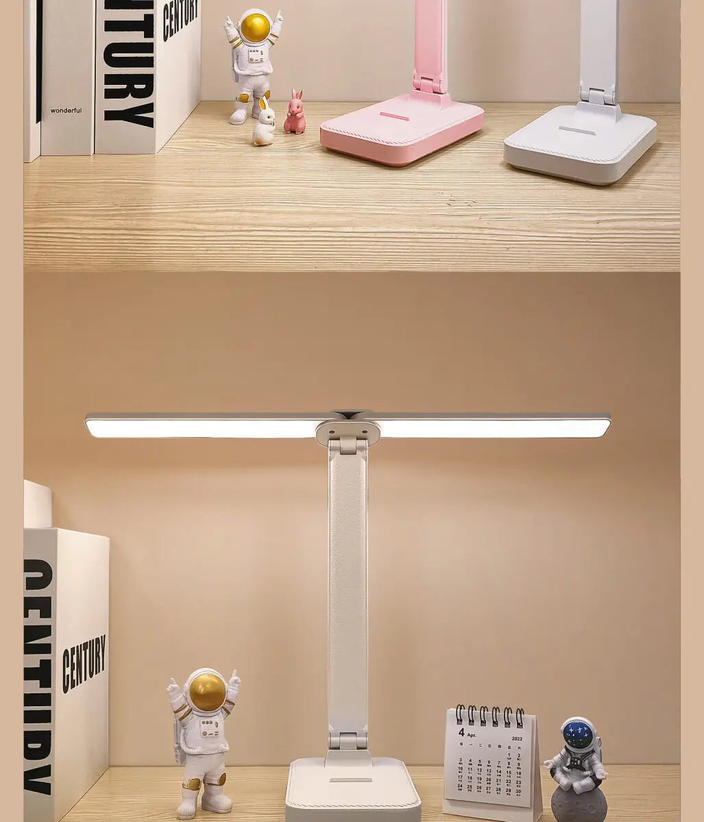 Lampe de bureau LED rechargeable par USB, 3 niveaux d'intensité, tactile, protection des yeux, pliable, idéale pour la chambre à coucher