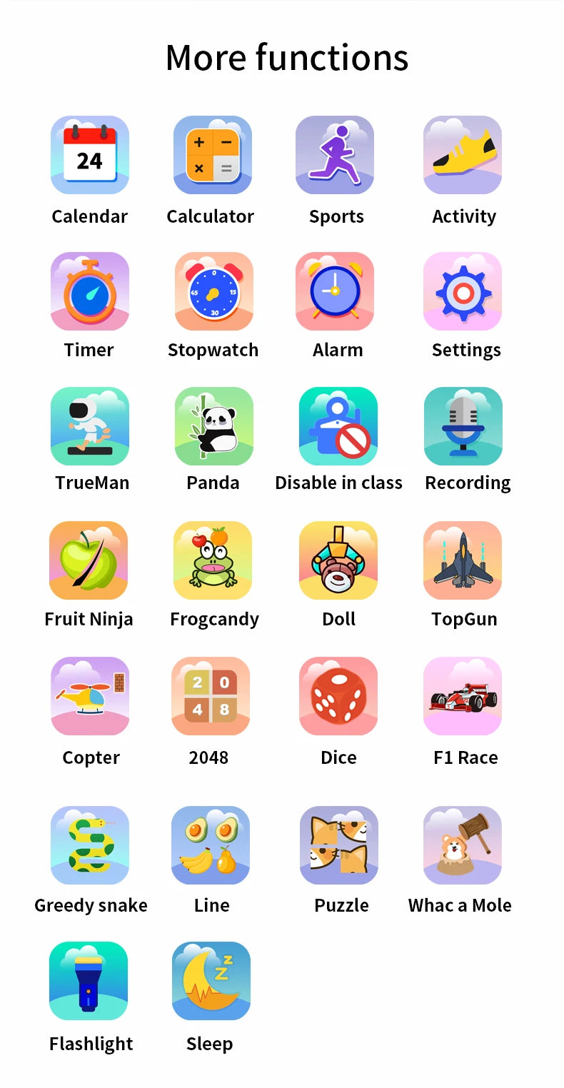 Kids Smart Watch Girls Boys SmartWatch for Kids Smartwatch Gifts for 4-15 Years Old Sports Pedometer Birthday Gift for Children