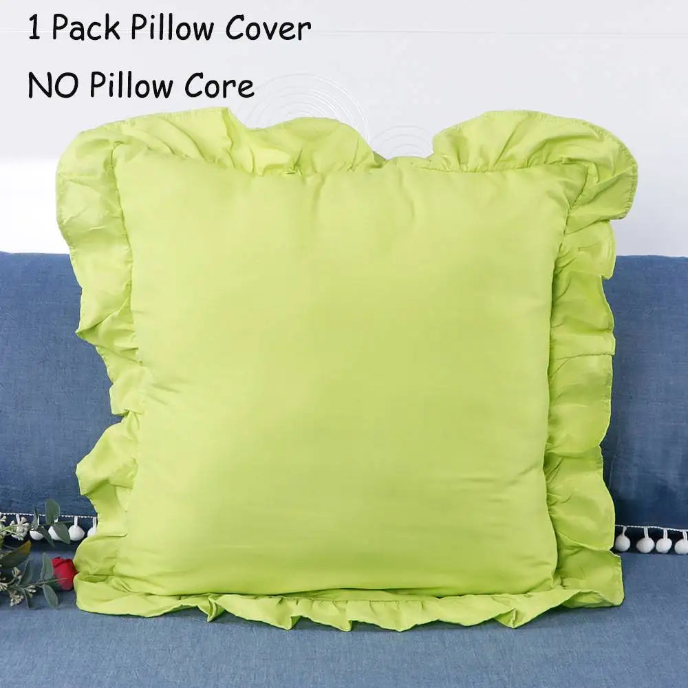 1-pakning med rysjer, uten putekjerne, putetrekk i massivt kubeform, konvoluttlommer, enkel å legge på, 40*40cm/45*45cm