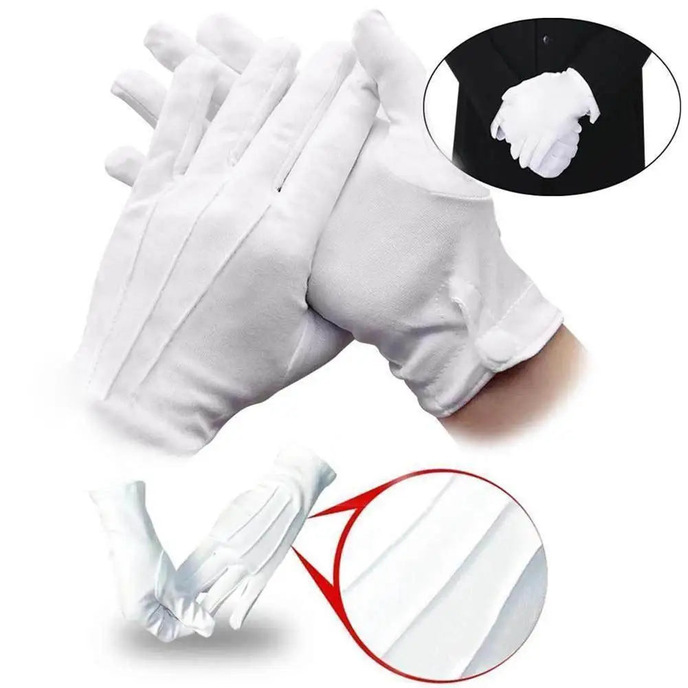 1 Pair Home Working Gloves Comfortable Garden Work Protective Gloves High Stretch Adult White Gloves White Cotton Gloves