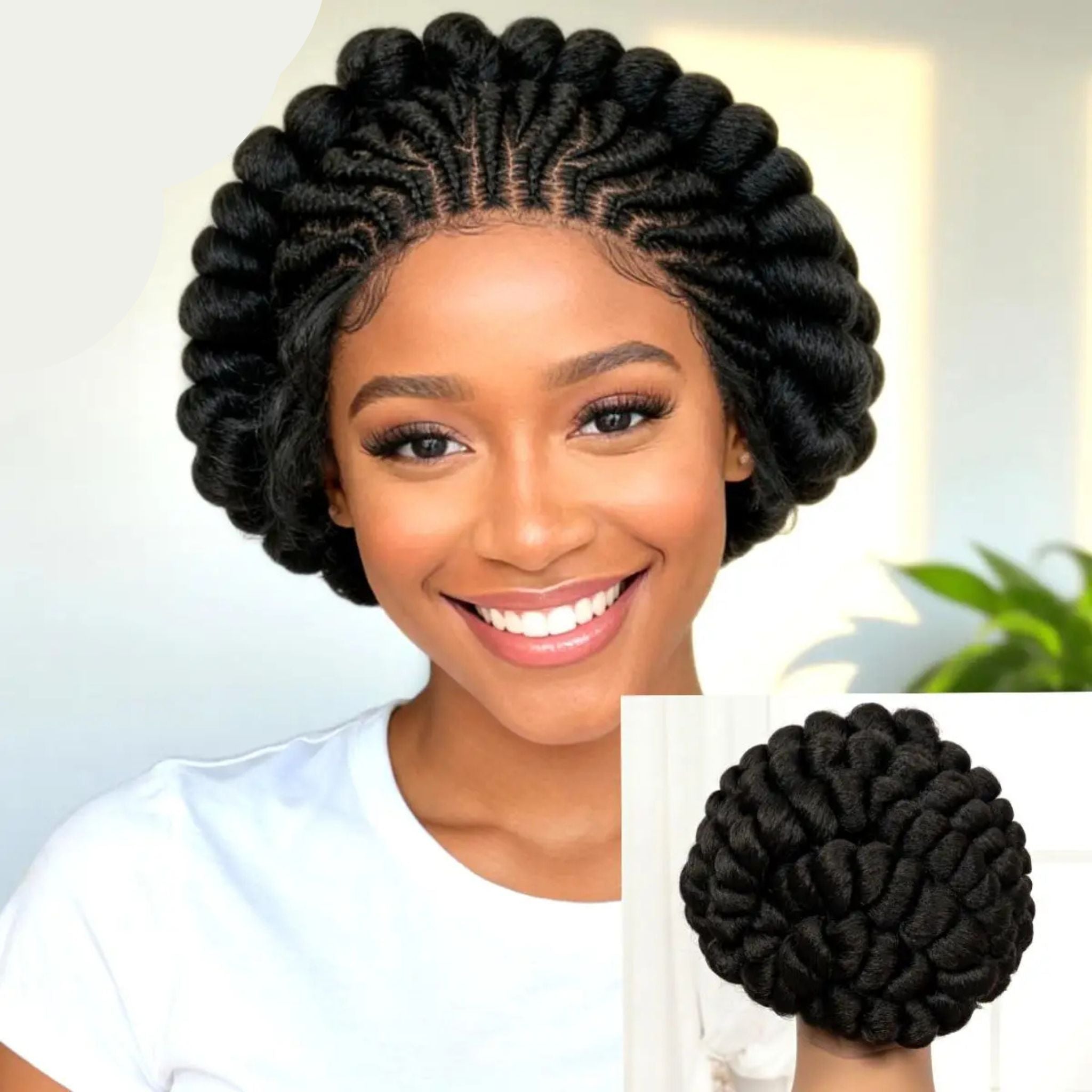 Colored Cornrow Braided Wig