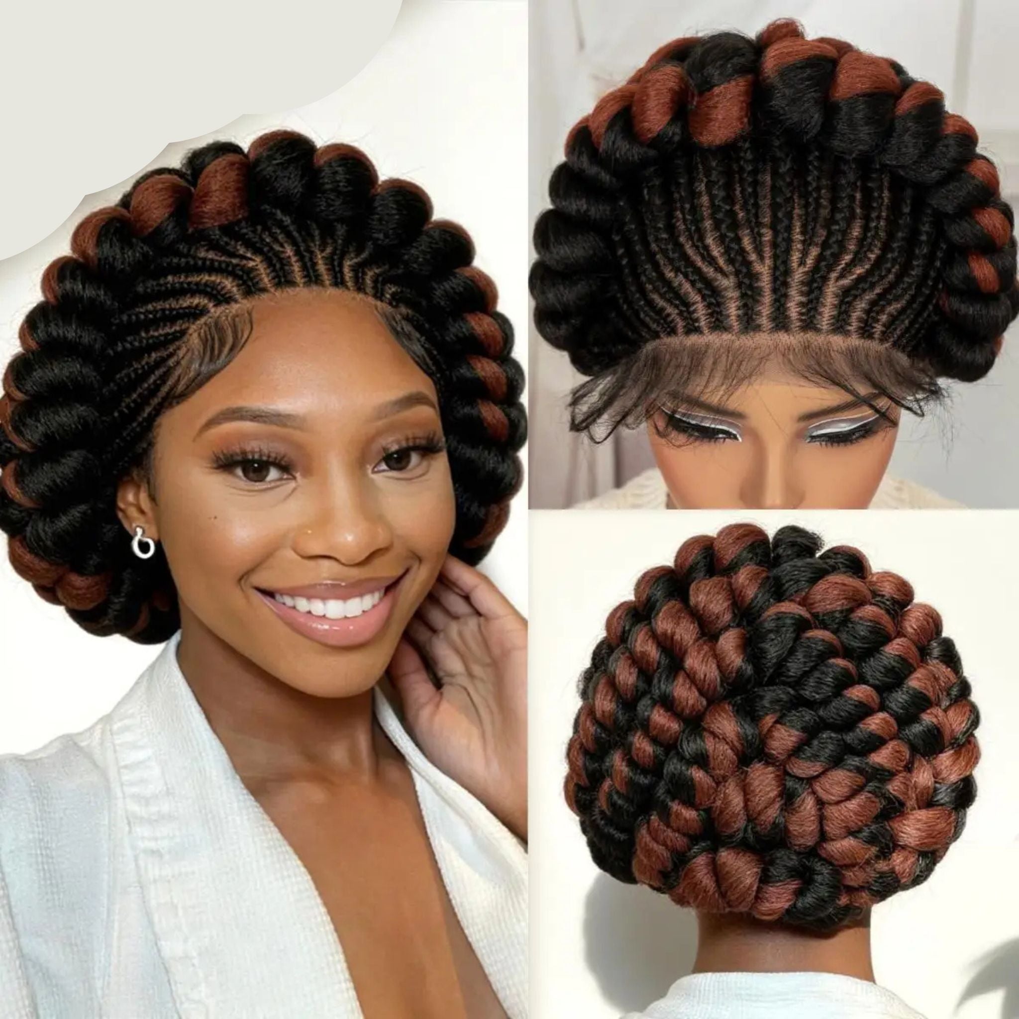 Colored Cornrow Braided Wig