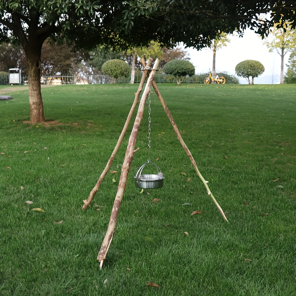 Equipo y material de camping portátil Rejilla colgante de trípode para barbacoa desmontable para exteriores Juego de accesorios para cocinar en fogata
