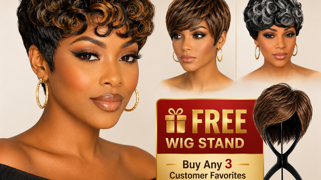 🎁 FREE Wig Stand with Any 3 Customer Favorites