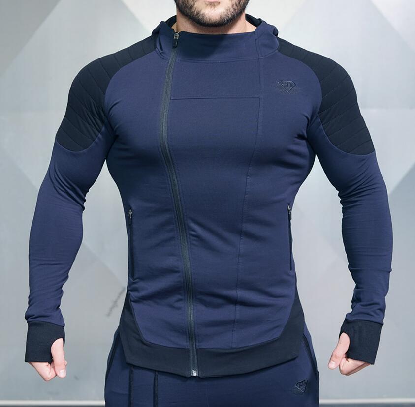 Men Hoodies Sweats Sweatshirt Hooded Fitness Gym Coat Outdoor Sport Tops Bodybuilding Men Sweater  Autumn and Winter New Fashion