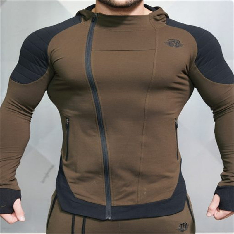 Men Hoodies Sweats Sweatshirt Hooded Fitness Gym Coat Outdoor Sport Tops Bodybuilding Men Sweater  Autumn and Winter New Fashion