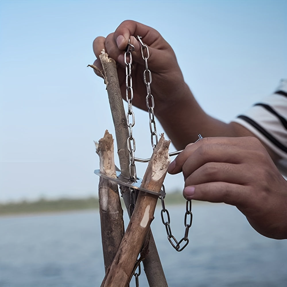 Equipo y material de camping portátil  Rejilla colgante de trípode para barbacoa desmontable para exteriores  Juego de accesorios para cocinar en fogata