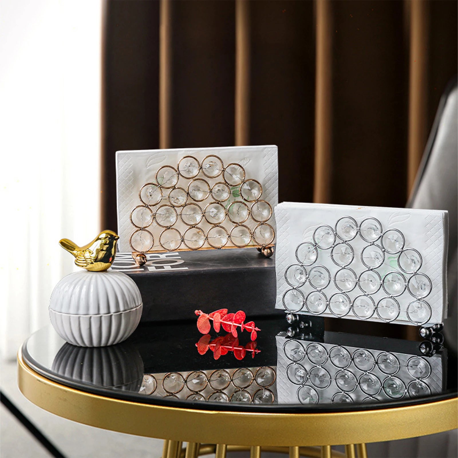 Dispensador de servilletas Resistente Elegante Decoración para el hogar Soporte nórdico de lujo para pañuelos para encimera de cocina Hotel Comedor Banquete Hogar
