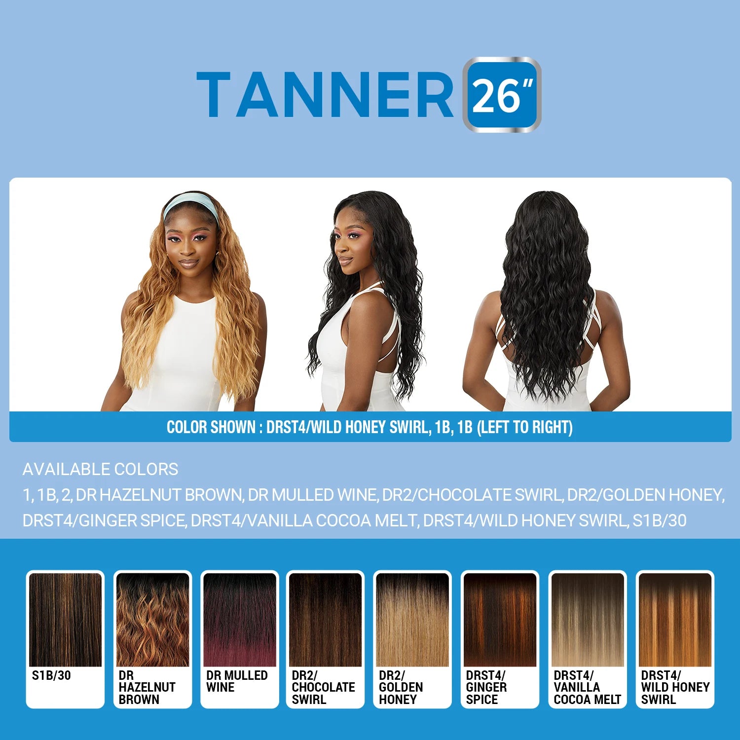 Media peluca sintética de Outre Quick Weave Tanner