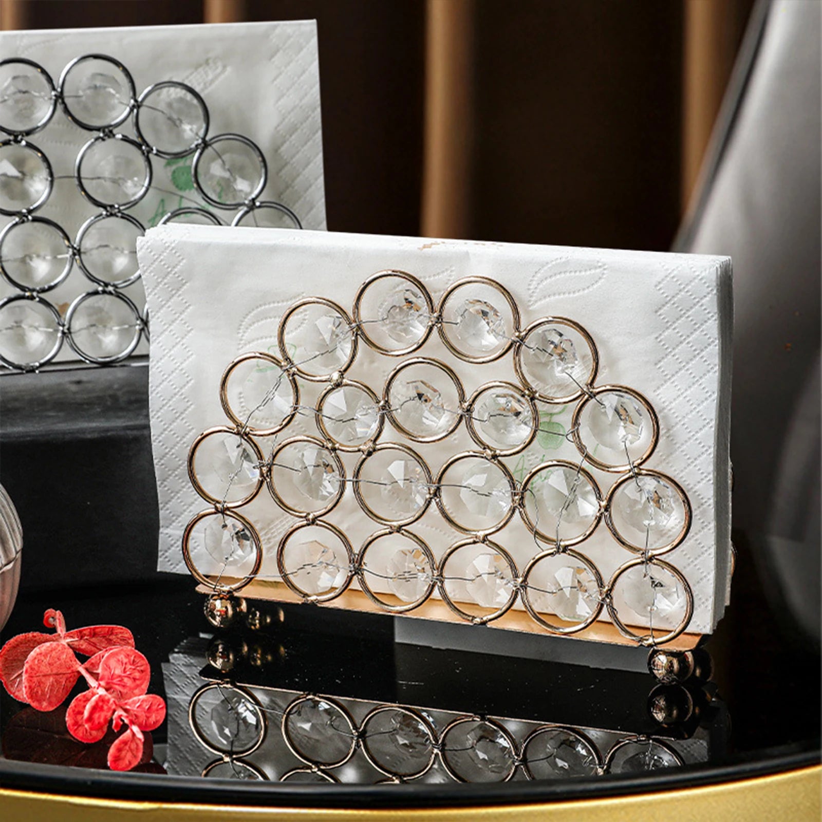 Dispensador de servilletas Resistente Elegante Decoración para el hogar Soporte nórdico de lujo para pañuelos para encimera de cocina Hotel Comedor Banquete Hogar