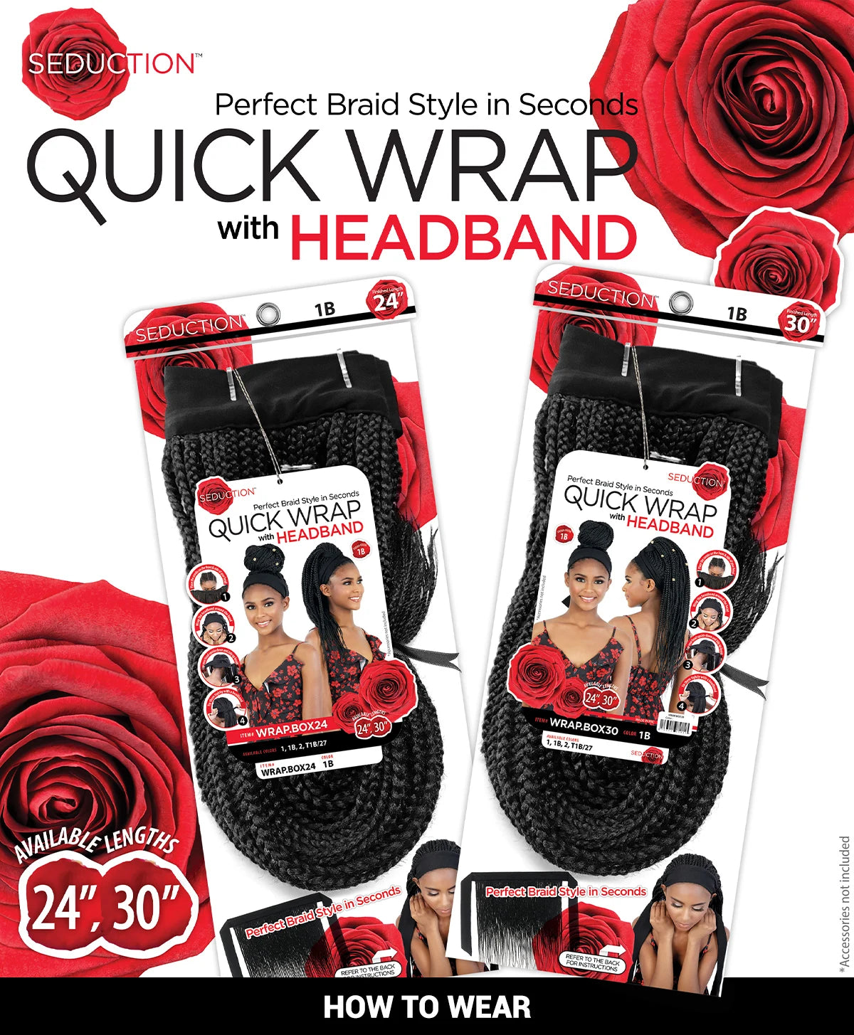 Motown Tress Synthetic Seduction Quick Wrap con diadema Peluca WRAP.SN24W Senegal Twist Wavy 24"