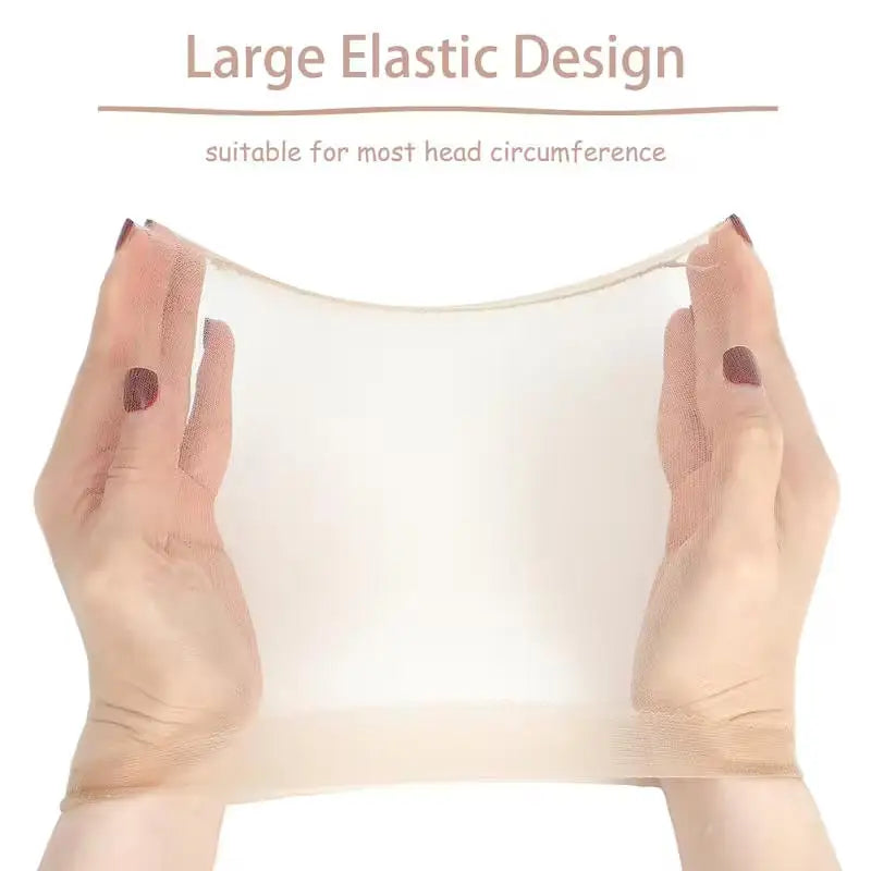 2 pieces of women's HD wig caps, suitable for lace front wigs, elastic medium nylon long tube caps, light brown wig caps