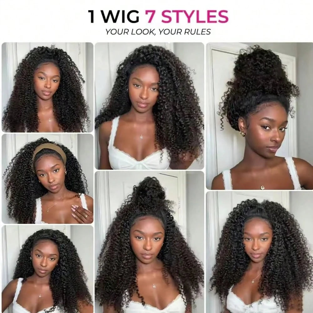Drawstring Jerry Curly 3-in-1 Half Wig