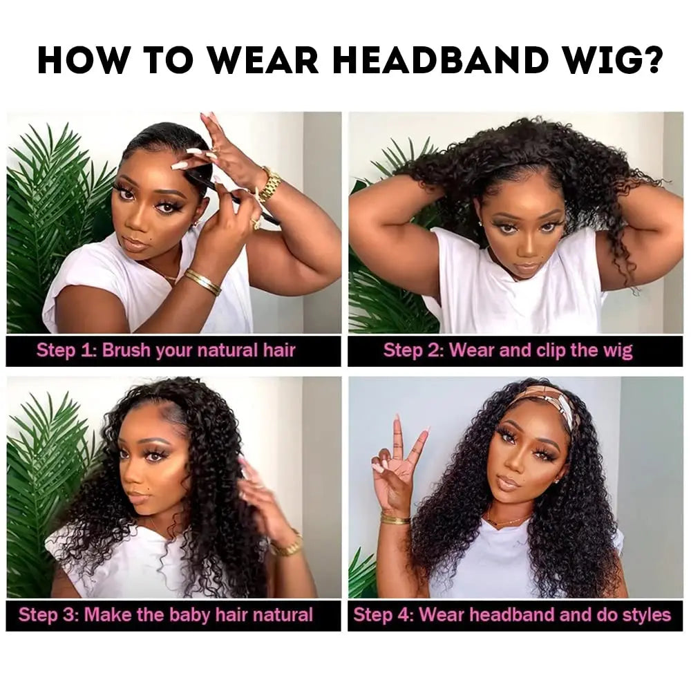 Deep Wave Headband Wig