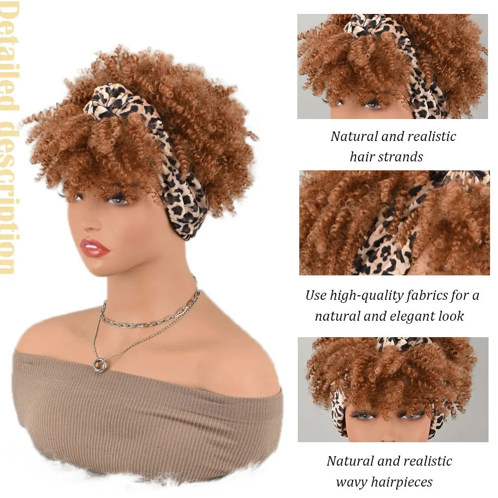 Peluca de diadema afro