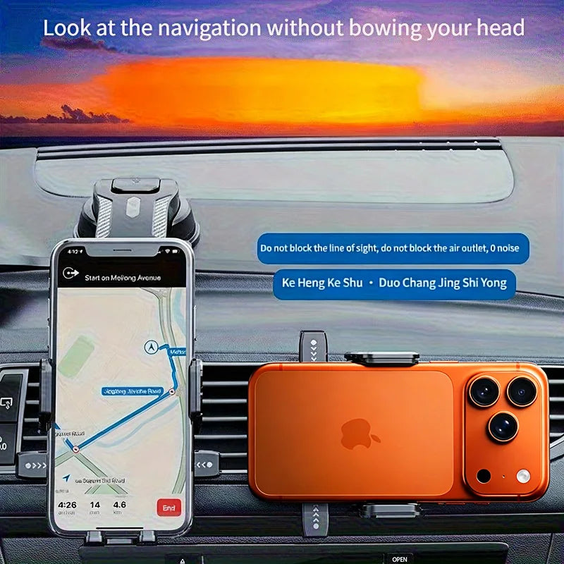 Car Phone Holder – Nano Flexible Silicone, 360° Rotation, Doesn't Block Screen, Compatible with Xiaomi Series (including Mi 14)
