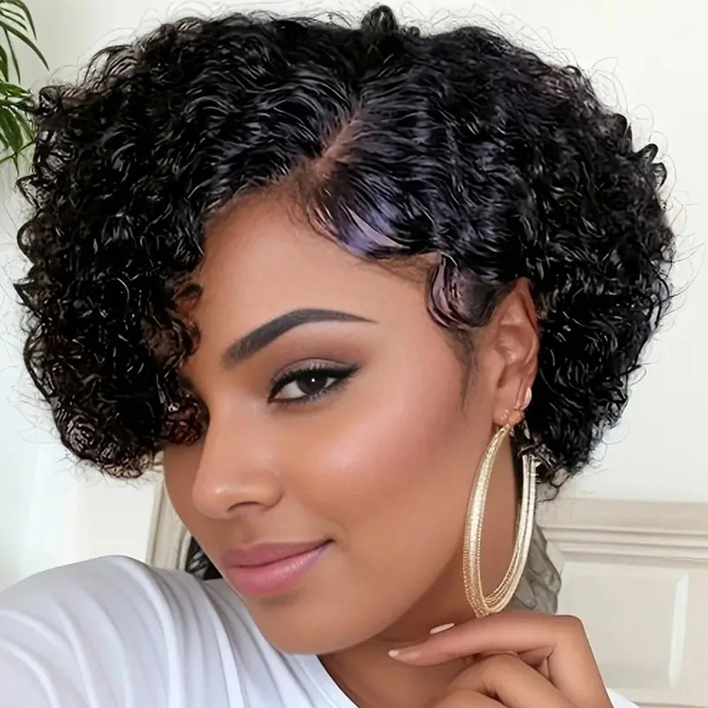 13x4 Transparent Lace Curly Pixie Wig