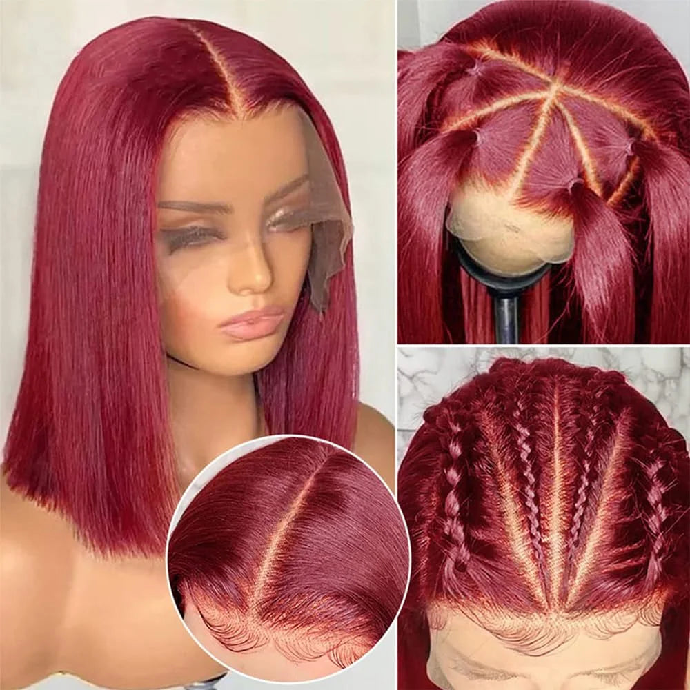 99J Burgundy Lace Bob Wig (18")
