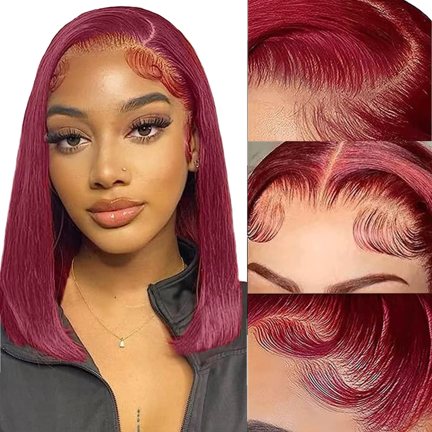 99J Burgundy Lace Bob Wig (18")