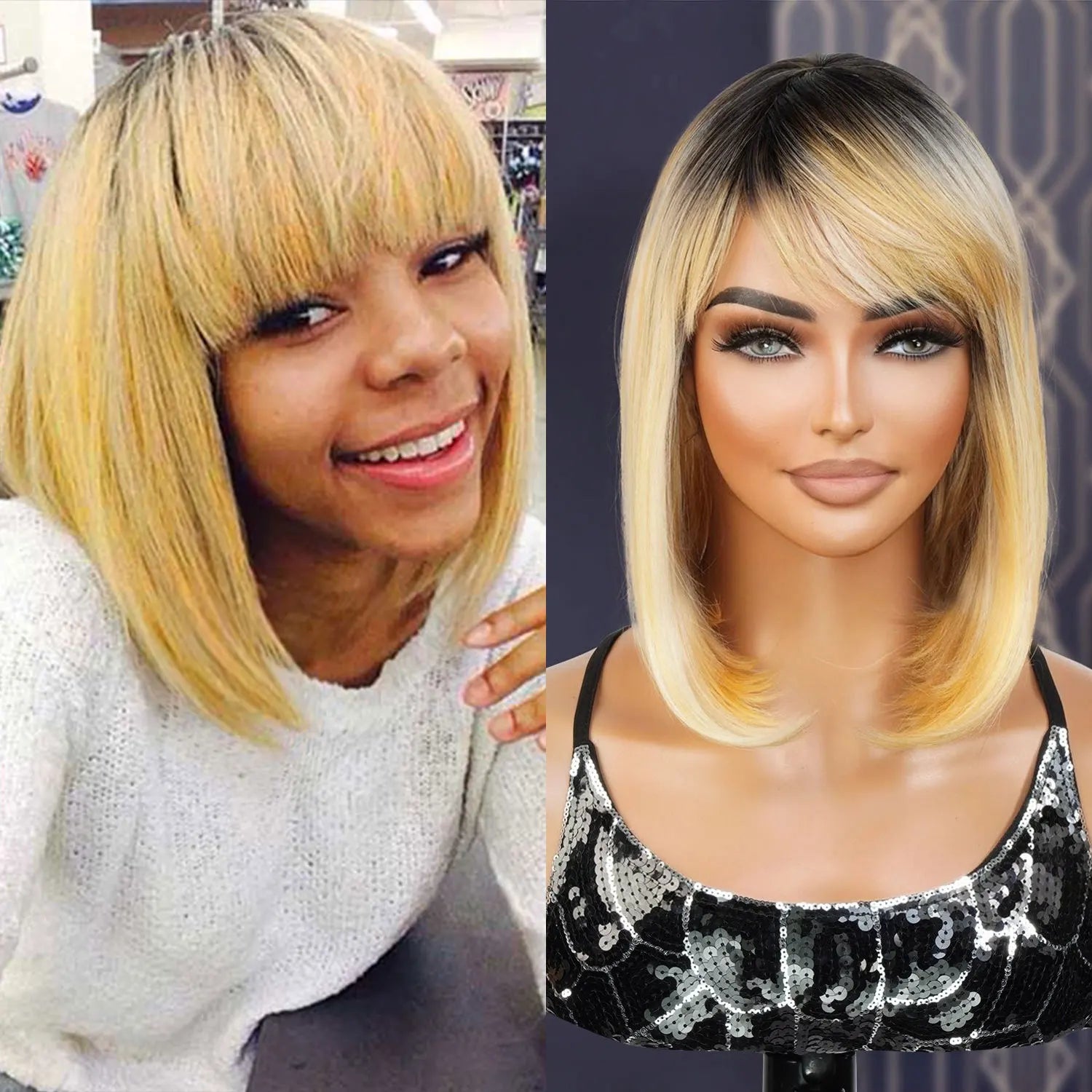 Straight Bob Wig with Bangs