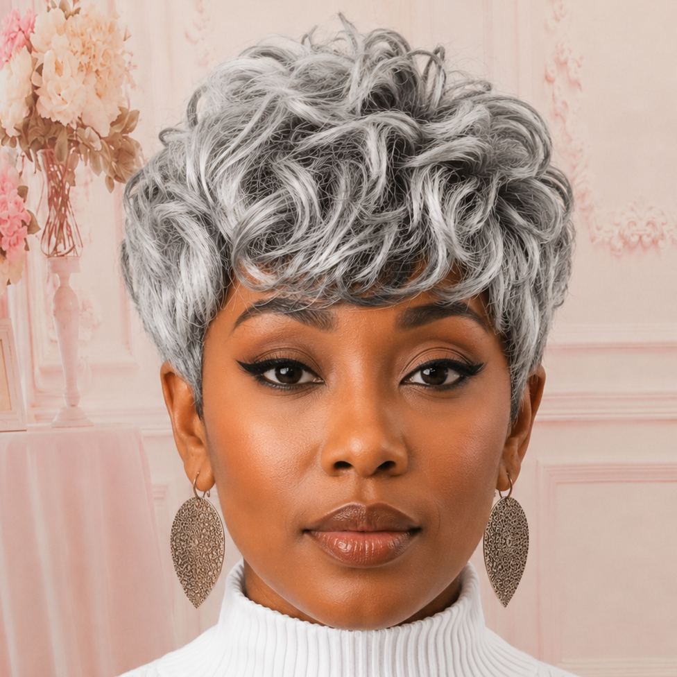 Short Curly Layered Pixie Wig