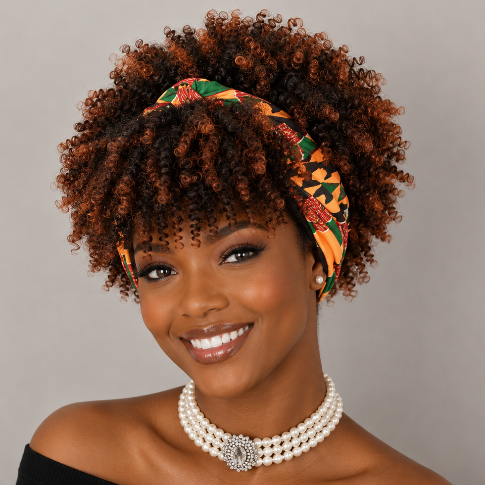 Red Curly Headband Wig