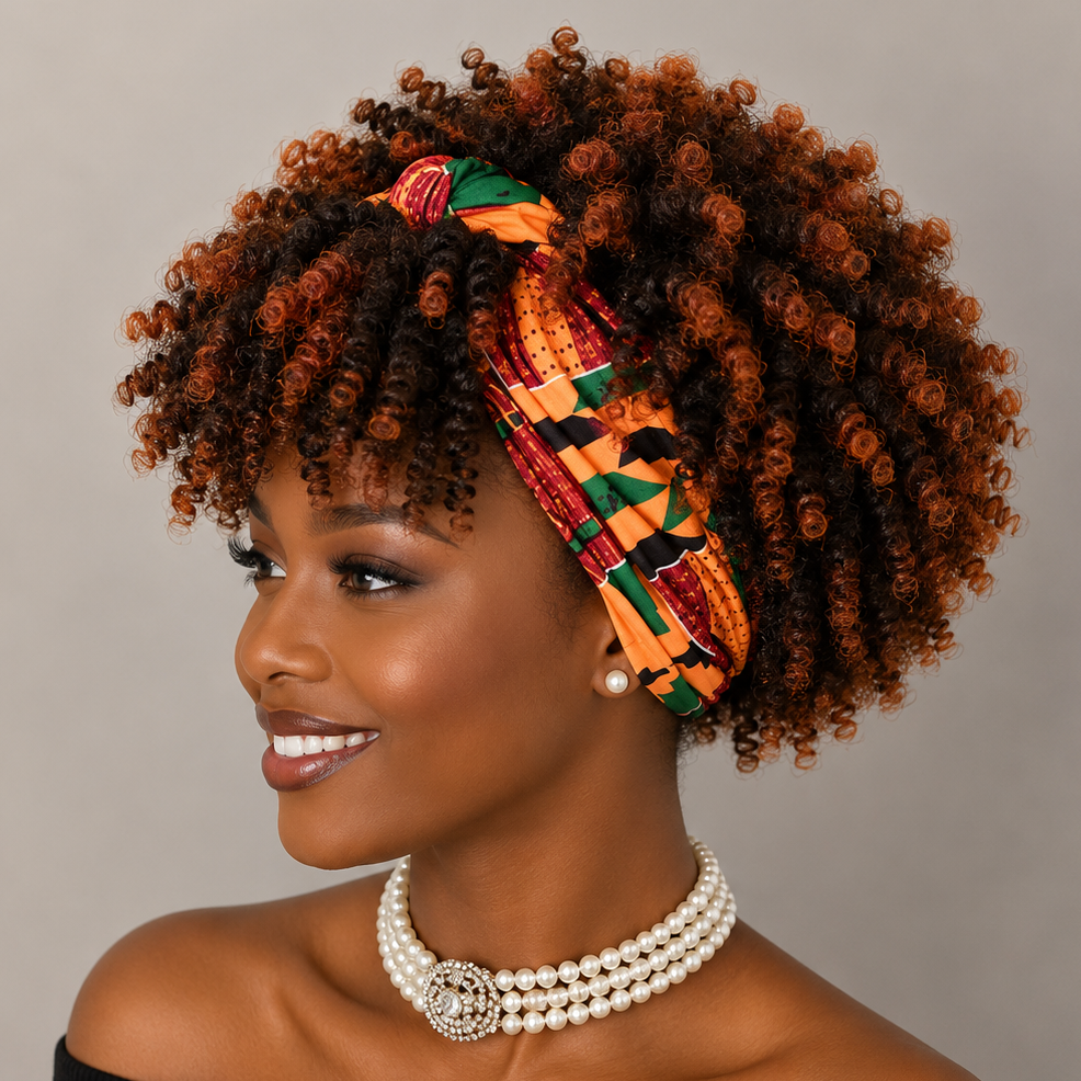 Red Curly Headband Wig