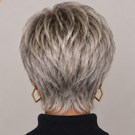 Silver Gray Layered Pixie Wig