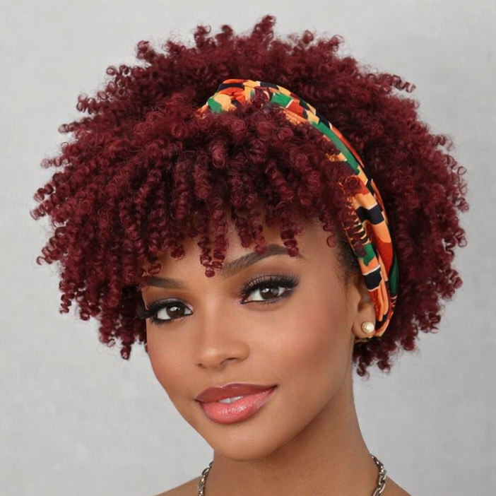 Headband Afro Curly Wig