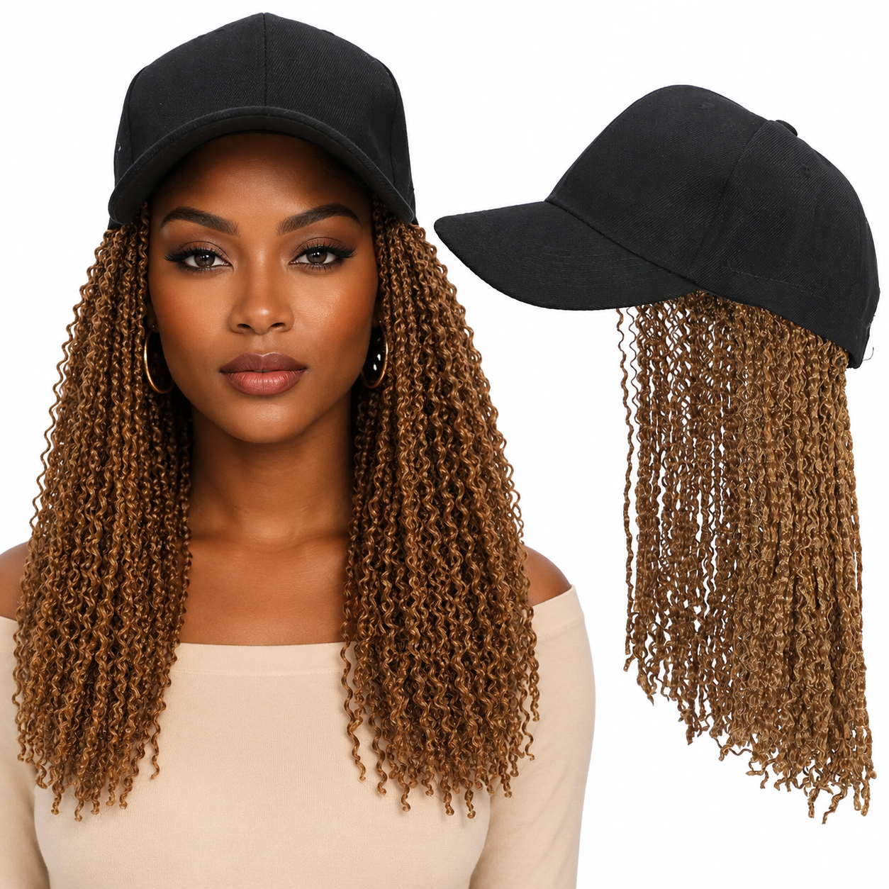 Curly Braided Cap Wig