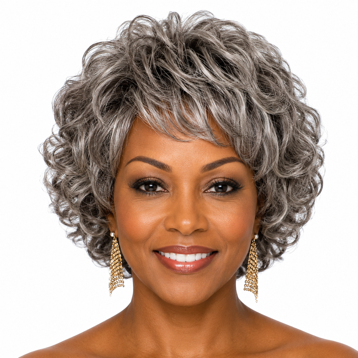 Silver Grey Curly Wig