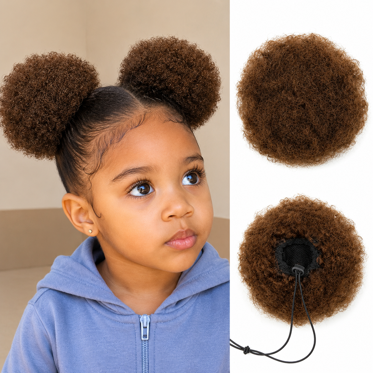 Chignon Afro en Cheveux Humains