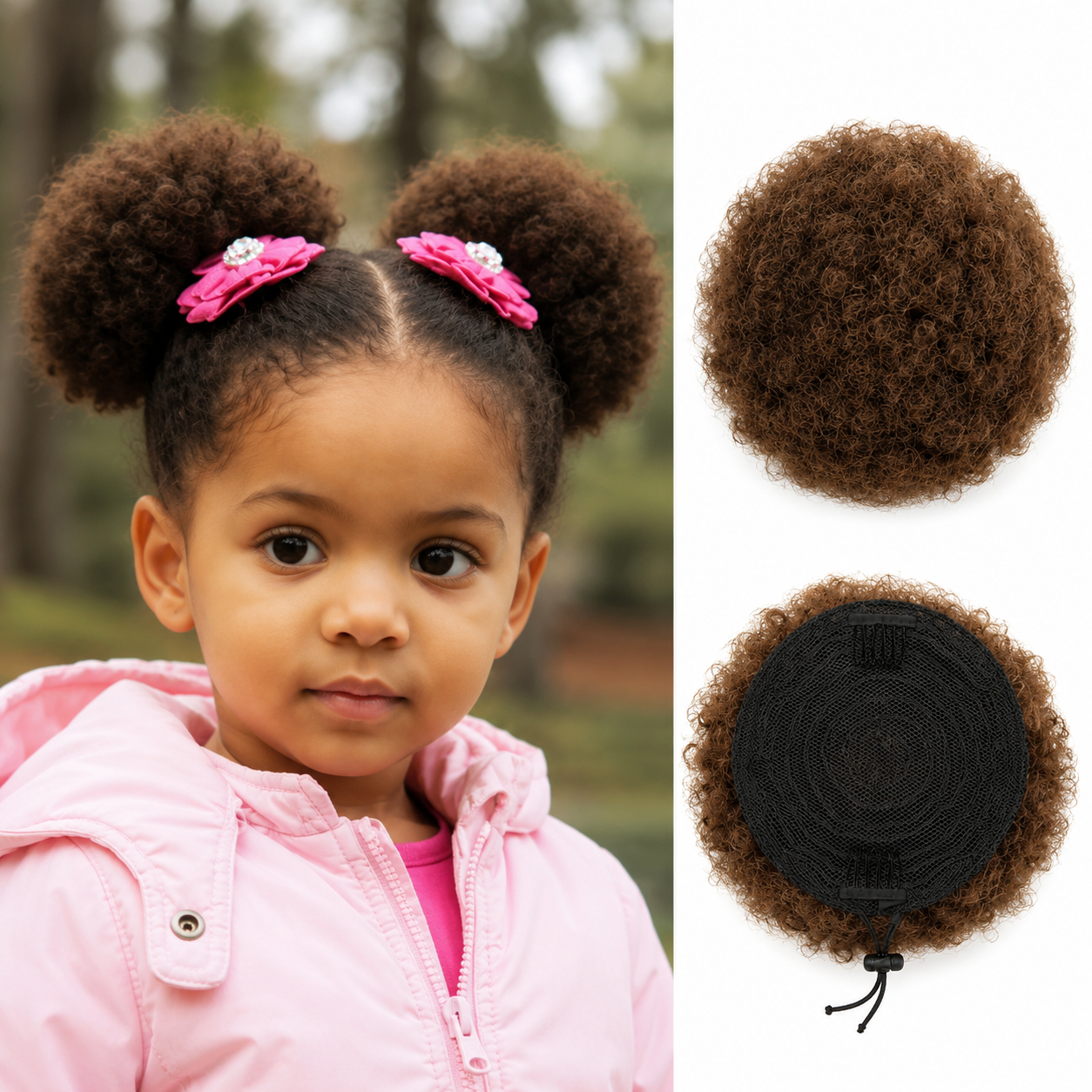 Chignon Afro en Cheveux Humains