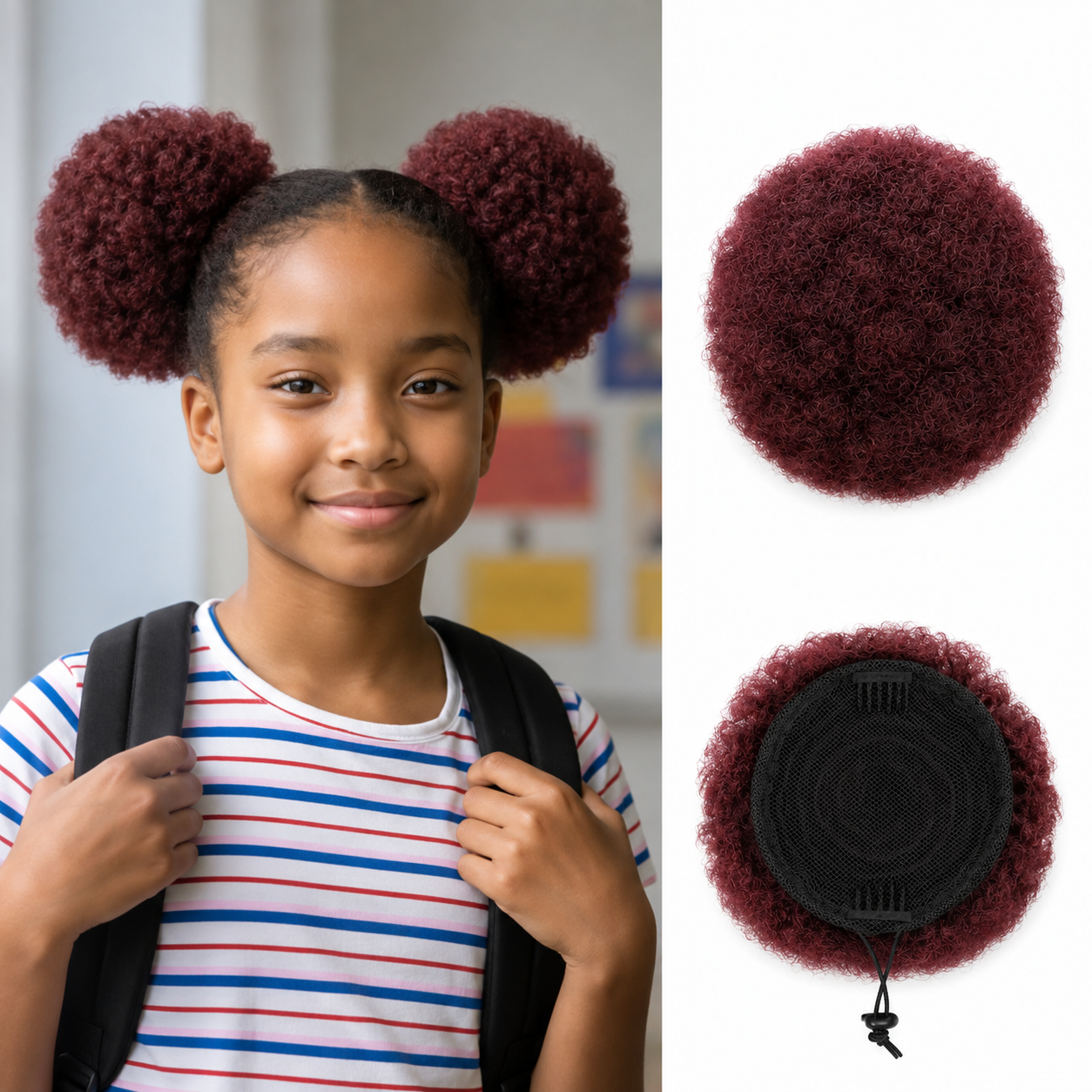 Chignon Afro en Cheveux Humains
