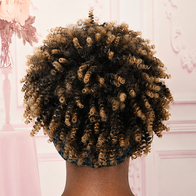Perruque bandeau bouclée afro rousse