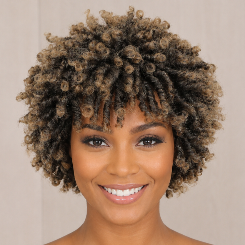 Short Afro Faux Locs Wig