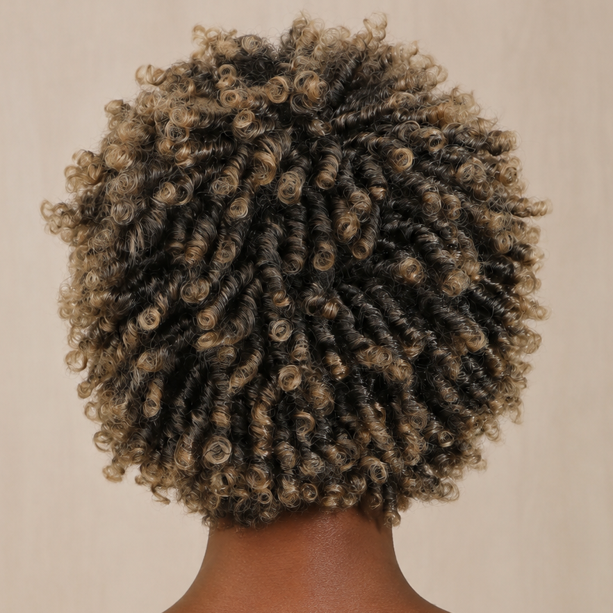Short Afro Faux Locs Wig