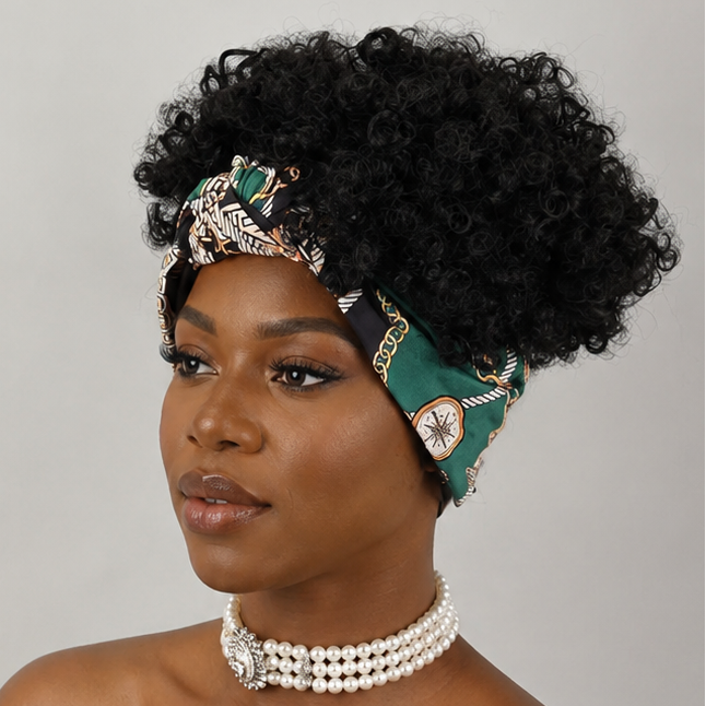 Red Afro Curly Headband Wig