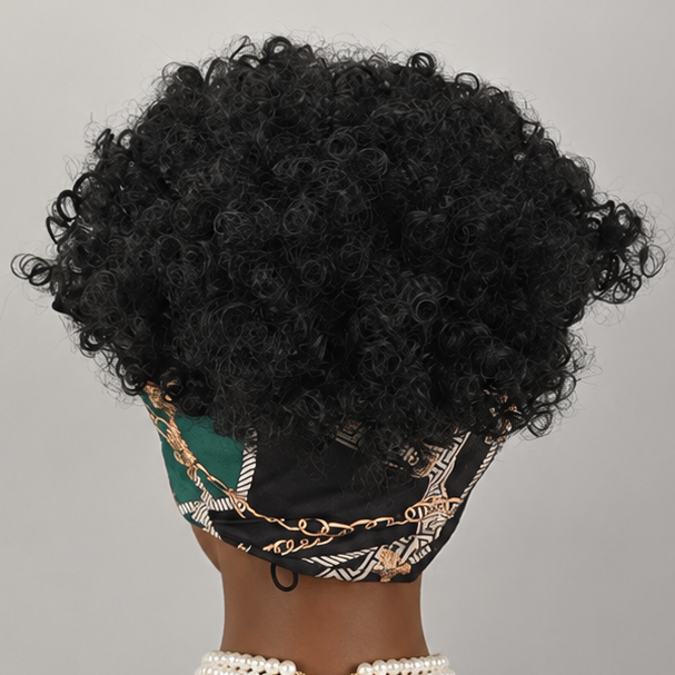 Red Afro Curly Headband Wig