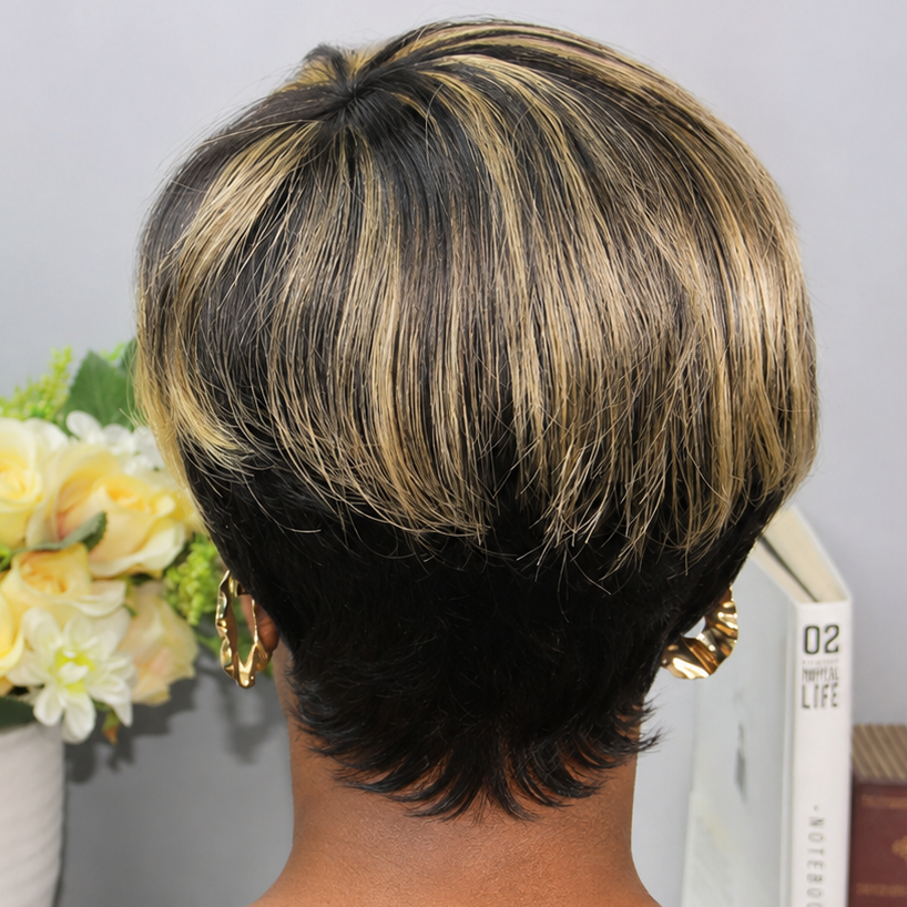 Blonde Highlight Pixie Wig