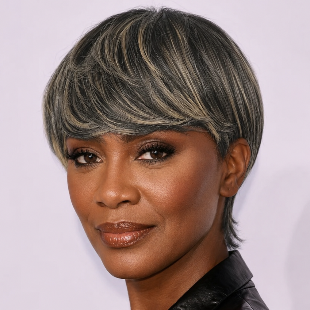 Highlight Mullet Pixie Wig