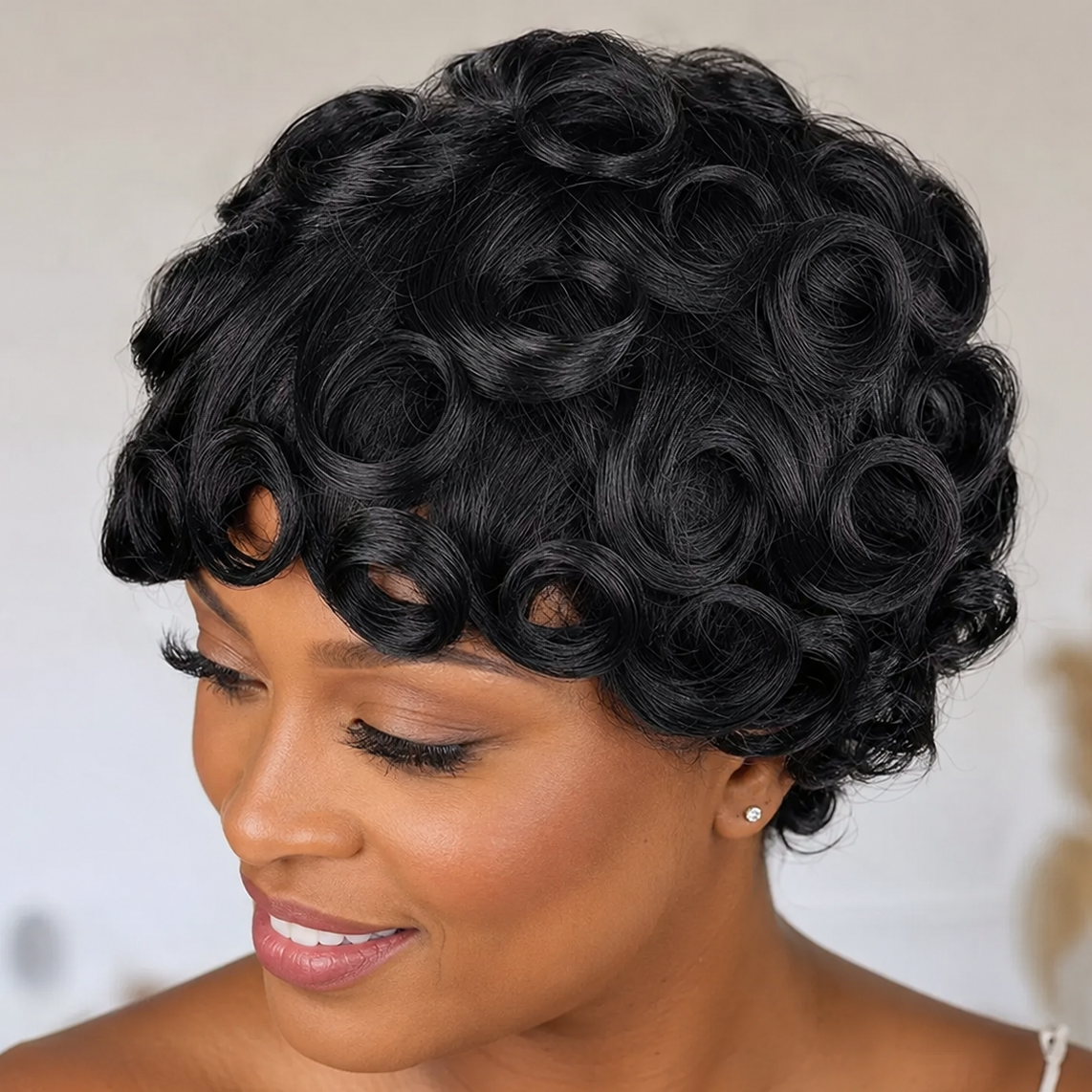 P4/27 Curly Pixie Wig